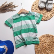 Tshirt w paski 104 zielono białe bawełniana zielona biała wygodna miękka 