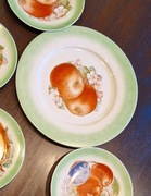 Stary PÓŁMISEK TALERZ duży Ćmielów porcelana Owoce Jabłka lata 50-te 