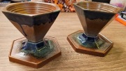 Ręcznie robiony ceramiczny dripper do kawy V60 z sześciokątną podstawą