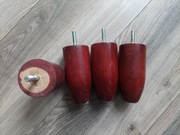 Nogi do fotela lub łóżka wiśniowe drewno zestaw 4szt