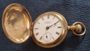 Zegarek zabytkowy kieszonkowy  USA mosiądz złocony