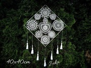 Łapacz snów/szydełkowe rozety/ozdoba okienna 40x40