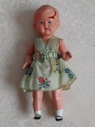 Mała, stara, celuloidowa lalka - niemiecki żółw - Schildkrot