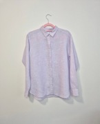 Piękna liliowa lniana koszula Uniqlo L, 100% len