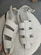 Skórzane białe sandały Mango premium 