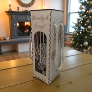 Świąteczna Drewniana Skrzynka na Wino - Idealna na Prezent