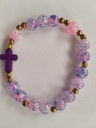 Różaniec na rękę kolor czerwono - fioletowy :) damski