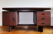 Solidne duże biurko z lat 60 odrestaurowane 