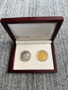 10 zł x 2 szt.Jan Paweł II 1920-2005 Ag 925 w pudełku mahoniowym