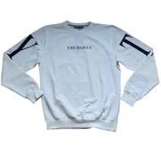 Bluza młodzieżowa biała z nadrukiem, styl streetwear, 170cm