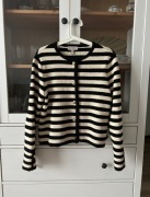 Kardigan boucle paski złote guziki elegancki żakiet viral z guzikami