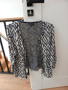 szary kremowy bawełniany sweterek narzutka szara kardigan 46XXXL