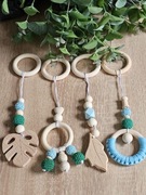 Zawieszki sensoryczne do pałąka / maty - drewniane | Montessori