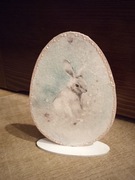 Jajko z zającem, stojące, 15cm