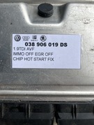 Komputer sterownik Passat B5FL 1.9tdi 038906019DS IMMO OFF, CHIP