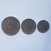 Monety, Malezja 50 senów 2005, 20 senów 1982, 10 senów 2001