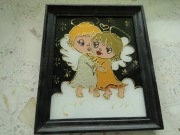 OBRAZ ANIOŁEK DWA ANIOŁKI MAL.NA SZKLE I PILŚNI, ZAKOPIAŃSK.ARTYSTY M.B.