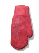  CIEPŁE RĘKAWICZKI DAMSKIE z angory  Jednopalczaste  odcień czerwieni 