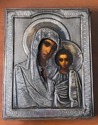 Ikona Matka Boża Kazańska Rosja srebrna ryza