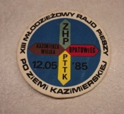 Naszywka PTTK ZHP XIII Młodzieżowego Rajdu Pieszego 1985 r.