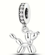 Charm do bransoletki modułowej posrebrzany charmsy pies piesek