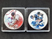 Tuvalu - Street Fighter: Ryu + Chun Li - 2 x 1 uncja Srebra 2022 kolor