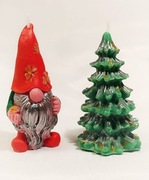 Świeca sojowa zestaw Krasnal-Skrzat Choinka Boże Narodzenie Święta