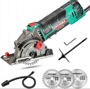 HYCHIKA Mini Piła Tarczowa 500W 4500obr 3 Brzeszczoty Regulacja Głębokości