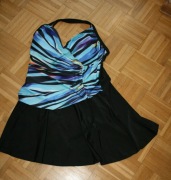 Kostium kąpielowy dwuczęściowy damski / tankini ze spódniczką XXL