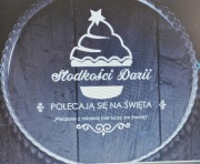 Patera szklana na ciasto słodkości świąteczna nowa Daria talerz prezent