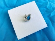 nowa unikatowa zawieszka charms beads błękitny łabędź w cyrkonie srebro 925