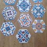 Naklejki na płytki HEKSAGONY 10 szt. Azulejos 23x20cm NOWE