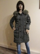 KHUJO damska kurtka parka z kapturem zieleń khaki _ S