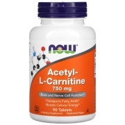 NOW Foods, Acetylo-L-karnityna, 750 mg, 90 tabletek