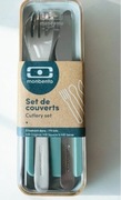 MONBENTO SZTUĆCE PODRÓŻNE KOMPLET ZESTAW W PUDEŁKU SLIM BOX GREEN