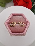 Śliczne kolczyki złote Stal chirurgiczna 316L 