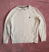 Bluza U.S. POLO ASSN. Rozmiar L | Biała | Klasyczna | Logo Crewneck