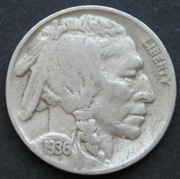 USA 5 centów 1936 - indianin / bizon