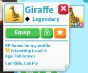 Adopt me giraffe fr