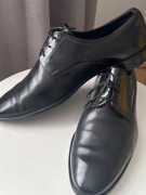 Salamander półbuty męskie czarne ze skóry naturalnej 42