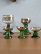 Kieliszki Romer 5 sztuk Roemer złote wino likier  zielone Niemcy różne