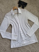 Bluzka koszula na guziki basic prześwitująca elegancka casual wiosna lato