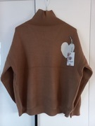 Karmelowy sweterek golf