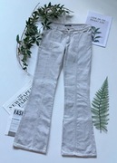 Sztruksowe kremowe spodnie flare corduroy flare pants 100% cotton