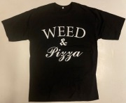 T-shirt Weed and Pizza Czarna