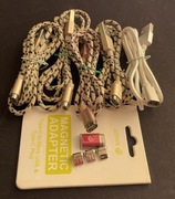 Kabel magnetyczny USB zestaw Lightning micro adapt