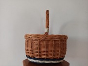 KOSZYK wiklinowy z wikliny kosz MAŁY z Kolorem niebieskim na zakupy GRZYBY