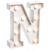 Świecąca litera literka LED - N - 22 cm