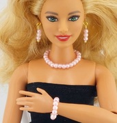 Zestaw biżuterii dla lalek Barbie jasny róż