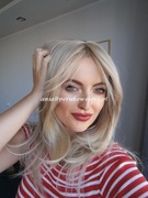 Peruka blond grzywka włosy na co dzień jak naturalne peruka damska